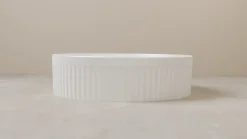 Vasque À Poser|Sanitaire Vasque à poser cannelée BEYOND 40cm Blanc Mat