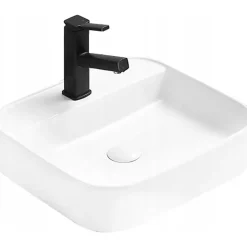 Lavabo|Silla Global Vasque à poser carré, céramique 45x40x11 cm Blanc