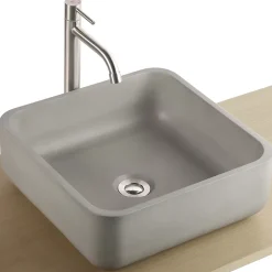 Homesight Vasque à poser carrée béton allégé Kult