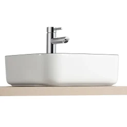 Vasque À Poser|Homesight Vasque à poser carrée céramique blanc et noir Kala
