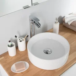 GoodHome Vasque à poser céramique blanc Scalea