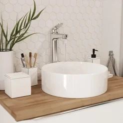 GoodHome Vasque à poser céramique blanc Scalea