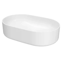Vasque À Poser|GoodHome Vasque à poser en céramique l.48 x H.12,5 x P.30 cm, blanc brillant, Levanna