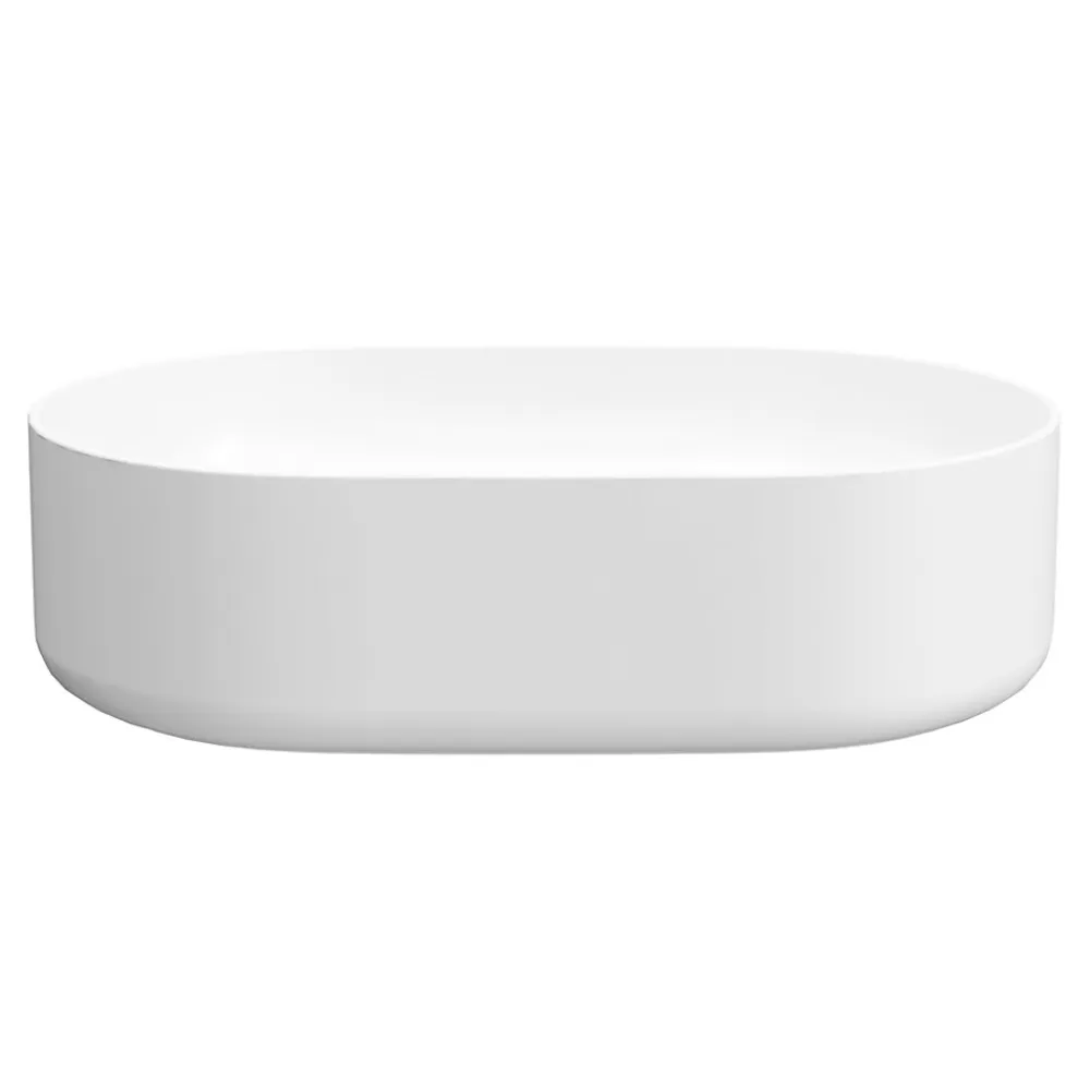 Vasque À Poser|GoodHome Vasque à poser en céramique l.48 x H.12,5 x P.30 cm, blanc brillant, Levanna