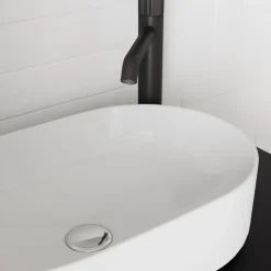 Vasque À Poser|GoodHome Vasque à poser en céramique l.48 x H.12,5 x P.30 cm, blanc brillant, Levanna