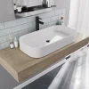 Vasque À Poser|Homesight Vasque à poser en céramique l.75 x H.13 x P.39 cm, blanc mat, Josy