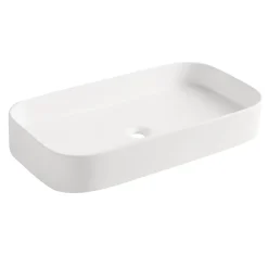 Vasque À Poser|Homesight Vasque à poser en céramique l.75 x H.13 x P.39 cm, blanc mat, Josy