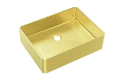 Essebagno Vasque à poser en inox doré l.37 x H.13 x P.48 cm, Luisa
