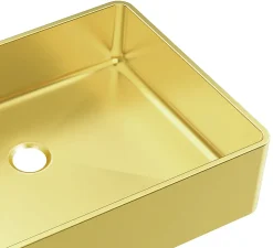 Essebagno Vasque à poser en inox doré l.37 x H.13 x P.48 cm, Luisa