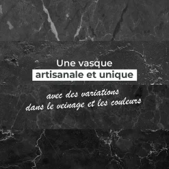 Ocean Line Vasque à poser en marbre noir, Coreal