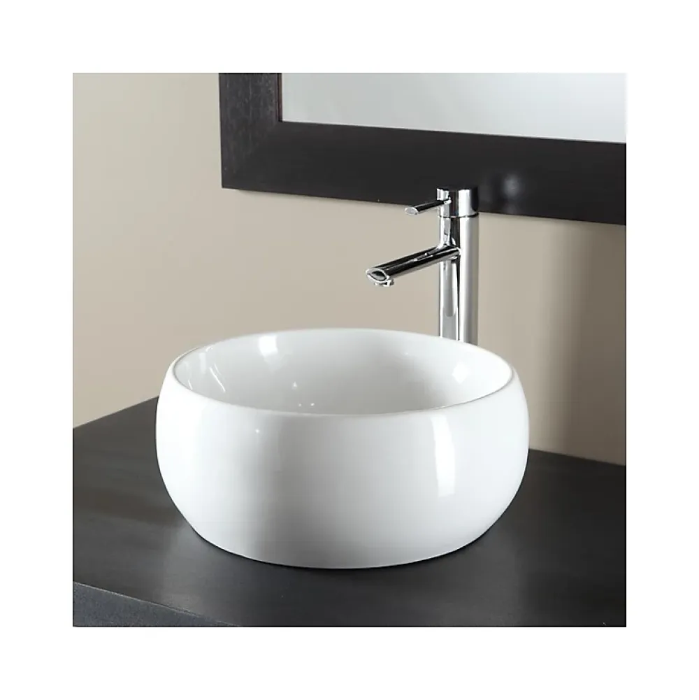 Vasque À Poser|Planète Bain Vasque à poser forme bol en porcelaine blanche