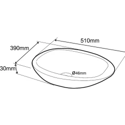 Planète Bain Vasque à poser galet en céramique blanche - Galet