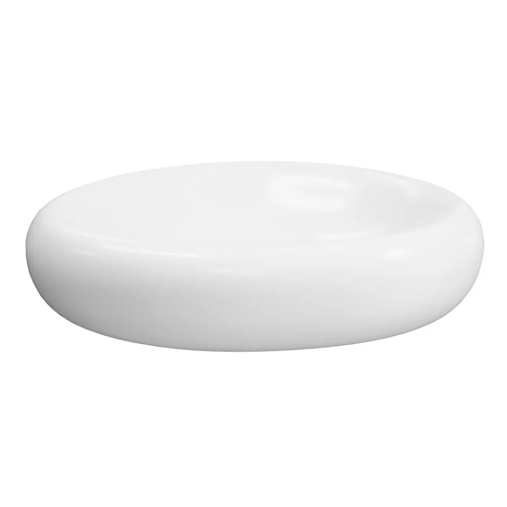 GoodHome Vasque à poser l.40,9 x P.39,6 x H.9,1 cm en céramique, blanc, Kentia