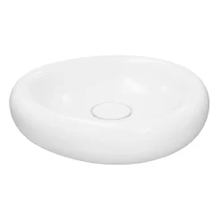 GoodHome Vasque à poser l.40,9 x P.39,6 x H.9,1 cm en céramique, blanc, Kentia
