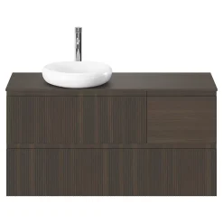 GoodHome Vasque à poser l.40,9 x P.39,6 x H.9,1 cm en céramique, blanc, Kentia