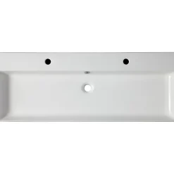 Planète Bain Vasque à poser ou à suspendre double robinet grande taille 110 x 42 cm - Regus