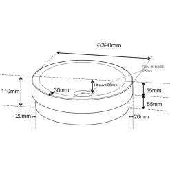 Planète Bain Vasque à poser ou semi encastrable ronde - Jersey