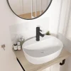 Homesight Vasque à poser ovale blanche en céramique, Faro