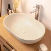 Vasque À Poser|Homesight Vasque à poser ovale béton beige l.53 x H.13 cm Emmy
