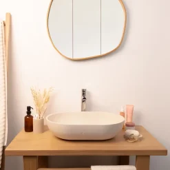 Vasque À Poser|Homesight Vasque à poser ovale béton beige l.53 x H.13 cm Emmy