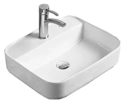 Silla Global Vasque à poser ovale, céramique 50,5x40,5x14 cm Blanc