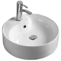 Silla Global Vasque à poser ovale, céramique 46,5x46,5x14,5 cm Blanc