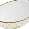 Lavabo|Silla Global Vasque à poser ovale, céramique 40,5x33x14 cm Blanc/or