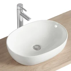 Homesight Vasque à poser ovale céramique blanc Porto