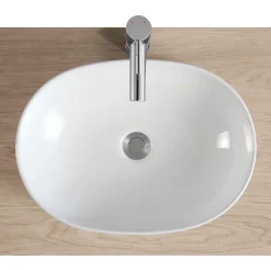 Homesight Vasque à poser ovale céramique blanc Porto