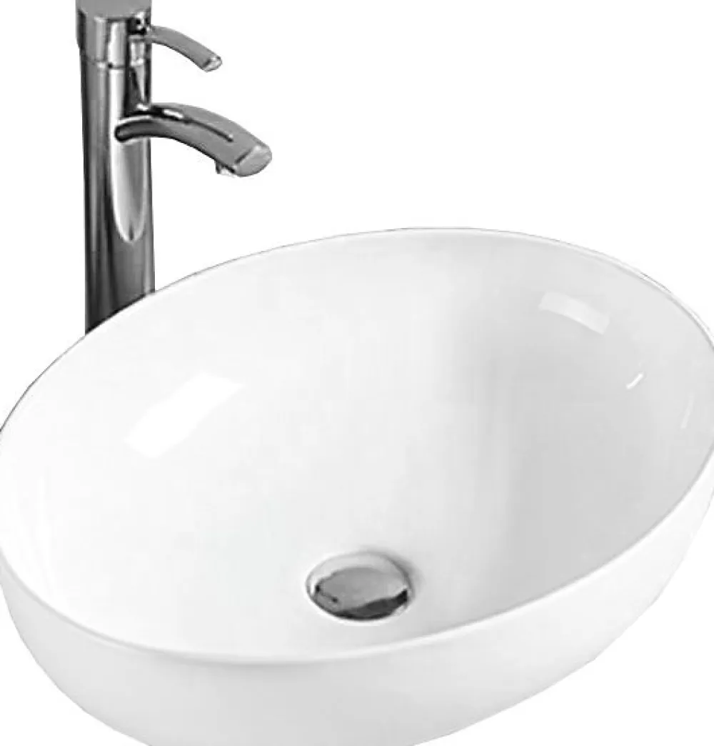 Lavabo|Silla Global Vasque à poser ovale, céramique, 52x39,5x13 cm, blanc