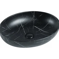 Lavabo|Silla Global Vasque à poser ovale, céramique 52x39,5x13 cm Noir