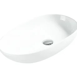 Lavabo|Silla Global Vasque à poser ovale, céramique 55,5x30,5x11 cm Blanc