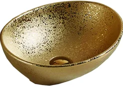Silla Global Vasque à poser ovale, céramique 40,5x33x14 cm doré
