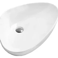 Lavabo|Silla Global Vasque à poser ovale, céramique, 59x39,5x13,5 cm, blanc