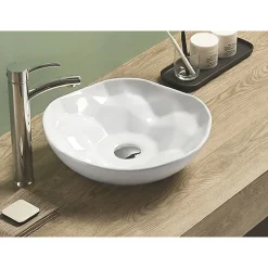 Lavabo|Silla Global Vasque à poser ovale, céramique 41x41x12 cm Blanc