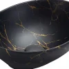 Silla Global Vasque à poser ovale, céramique 40,5x33x14 cm Marbre noir/doré