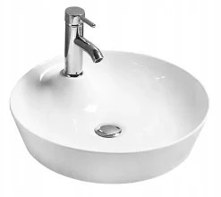 Silla Global Vasque à poser ovale, céramique 43x43x13 cm Blanc