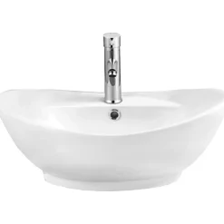 Silla Global Vasque à poser ovale, céramique 59x40x20 cm Blanc