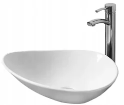 Lavabo|Silla Global Vasque à poser ovale, céramique 53x41,5x13 cm Blanc