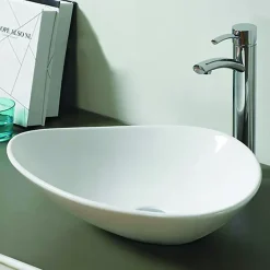 Lavabo|Silla Global Vasque à poser ovale, céramique 53x41,5x13 cm Blanc