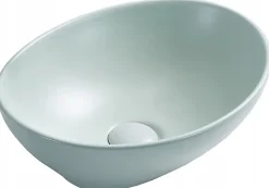 Silla Global Vasque à poser ovale, céramique 40,5x33x14 cm bleu mat