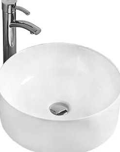 Lavabo|Silla Global Vasque à poser ovale, céramique, 41x41x14 cm, blanc