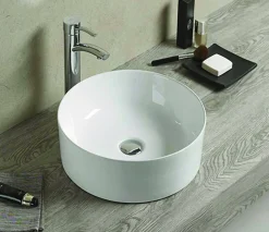 Lavabo|Silla Global Vasque à poser ovale, céramique, 41x41x14 cm, blanc