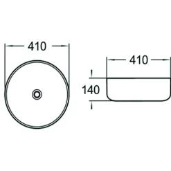 Lavabo|Silla Global Vasque à poser ovale, céramique, 41x41x14 cm, blanc