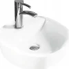 Silla Global Vasque à poser ovale, céramique, 40x40x12 cm, blanc