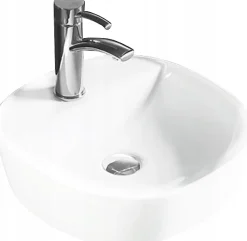 Silla Global Vasque à poser ovale, céramique, 40x40x12 cm, blanc
