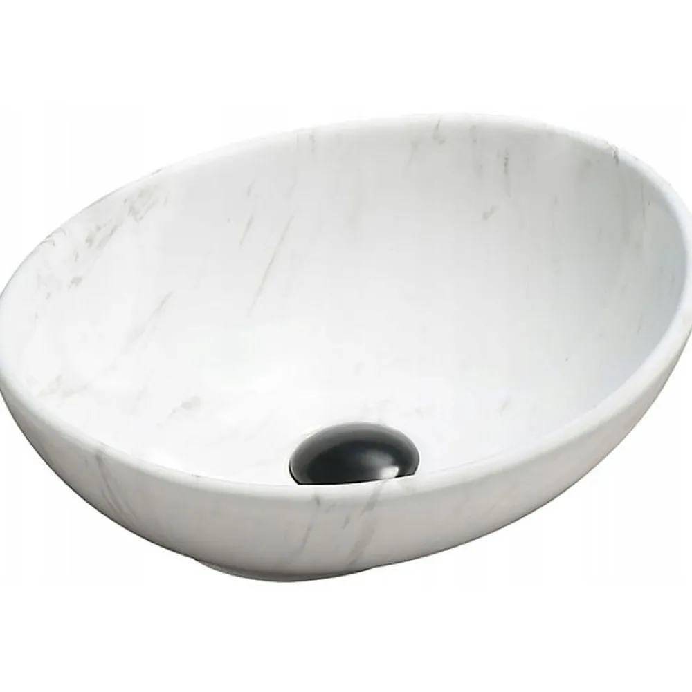 Lavabo|Silla Global Vasque à poser ovale, céramique 40,5x33x14 cm Blanc