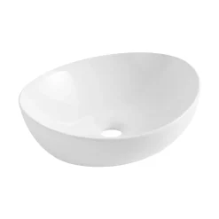 Homesight Vasque à poser ovale céramique blanc l.42 x H.14 cm Bloom
