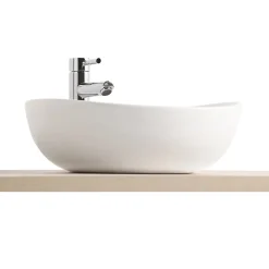 Homesight Vasque à poser ovale céramique blanc l.42 x H.14 cm Bloom