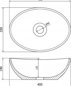 Lavabo|Silla Global Vasque à poser ovale, céramique 40,5x33x14 cm Blanc